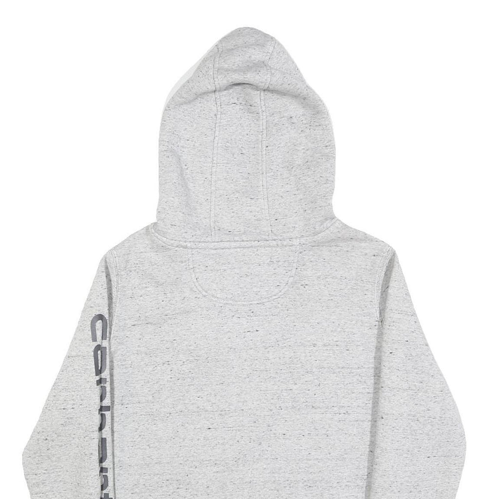 CARHARTT Womens Grey Hoodie M Carhartt Logo Print Cotton Pullover