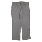 DICKIES Mens Regular Fit Straight Leg Denim Grey Cotton Blend Zip W36 L29