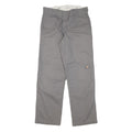 DICKIES Mens Cotton Blend Grey Regular Fit Straight Leg Trousers W30 L29
