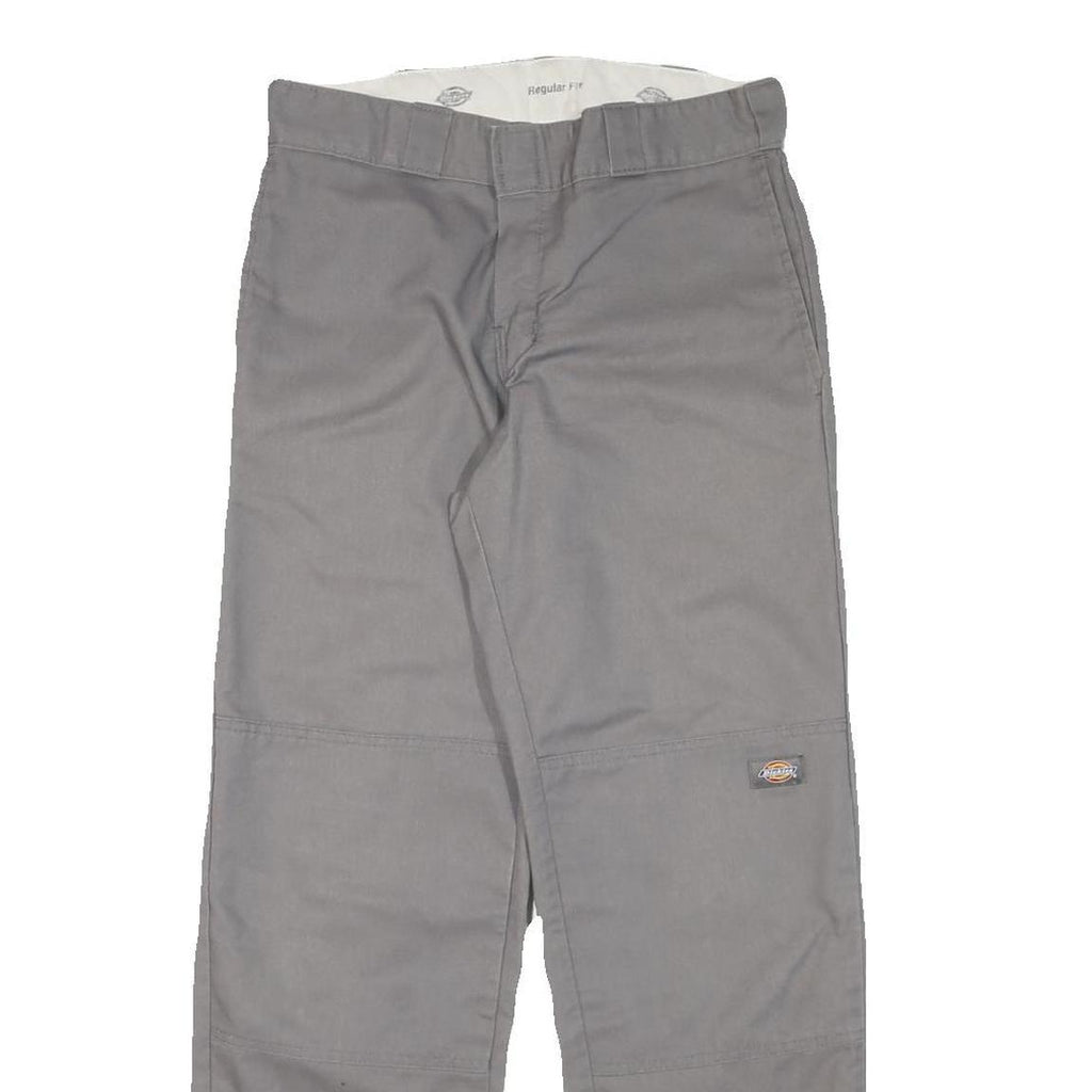 DICKIES Mens Cotton Blend Grey Regular Fit Straight Leg Trousers W30 L29