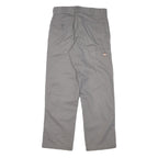 DICKIES Mens Cotton Blend Grey Regular Fit Straight Leg Trousers W30 L29