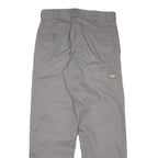 DICKIES Mens Cotton Blend Grey Regular Fit Straight Leg Trousers W30 L29