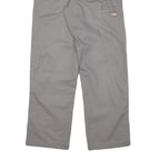 DICKIES Mens Cotton Blend Grey Regular Fit Straight Leg Trousers W30 L29