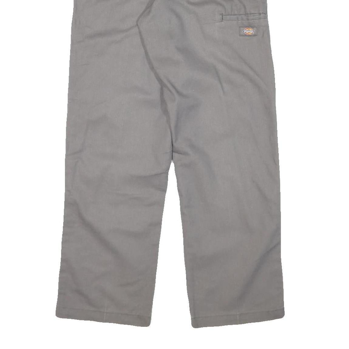 DICKIES Mens Cotton Blend Grey Regular Fit Straight Leg Trousers W30 L29