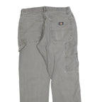 DICKIES Mens Cotton Blend Grey Regular Straight Trousers W32 L30 Workwear Casual