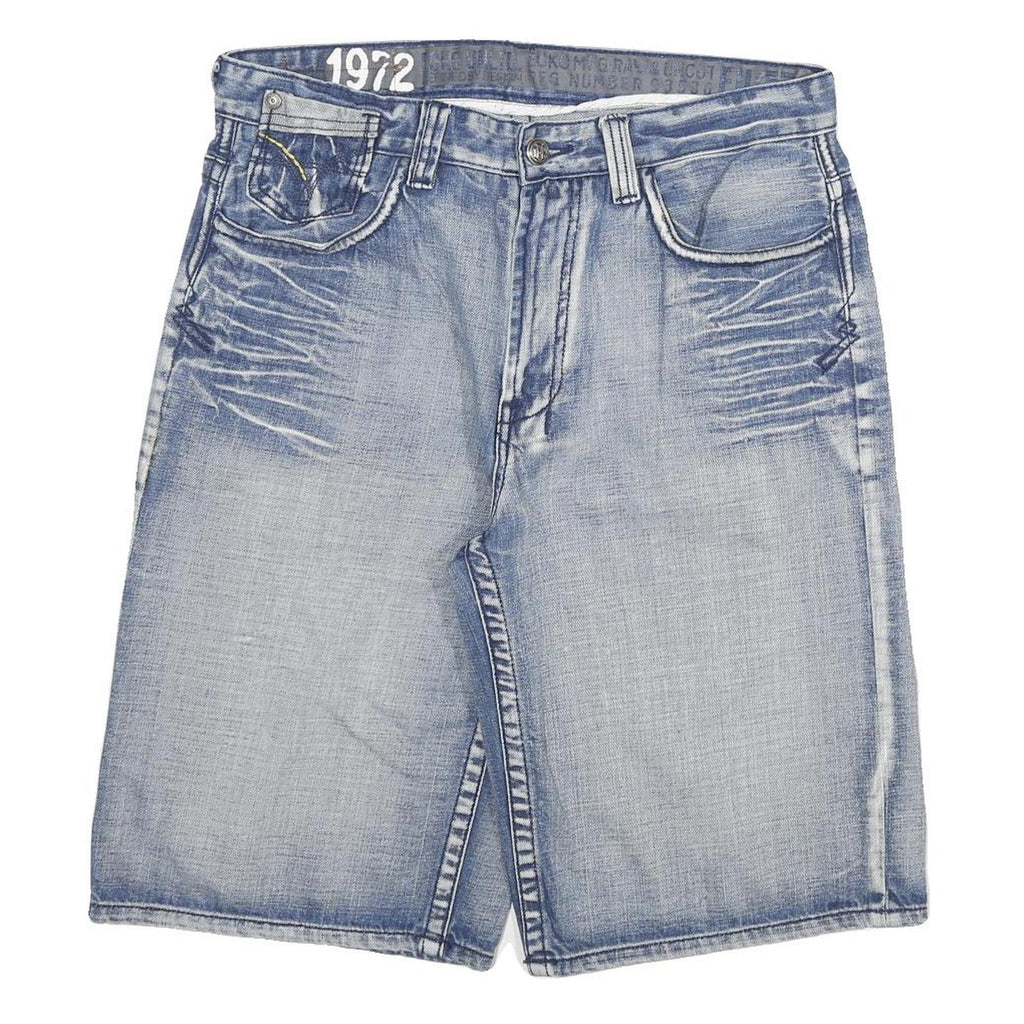 ECKO UNLTD Mens Denim Light Blue Regular Fit Casual Shorts XL W34 Cotton Blend