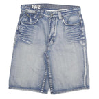 ECKO UNLTD Mens Denim Light Blue Regular Fit Casual Shorts XL W34 Cotton Blend