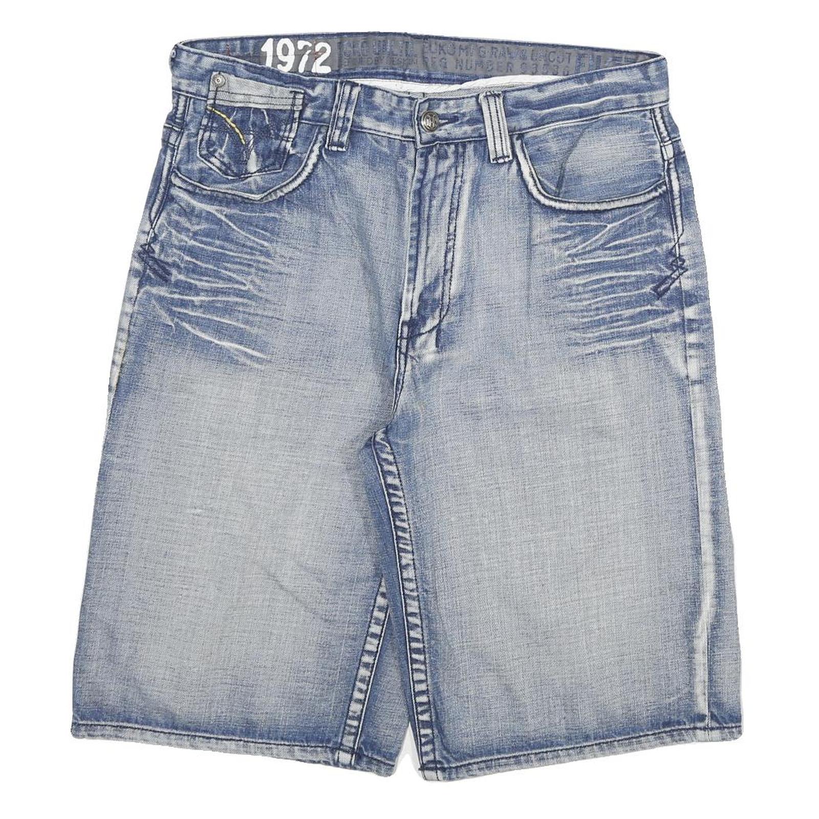 ECKO UNLTD Mens Denim Light Blue Regular Fit Casual Shorts XL W34 Cotton Blend