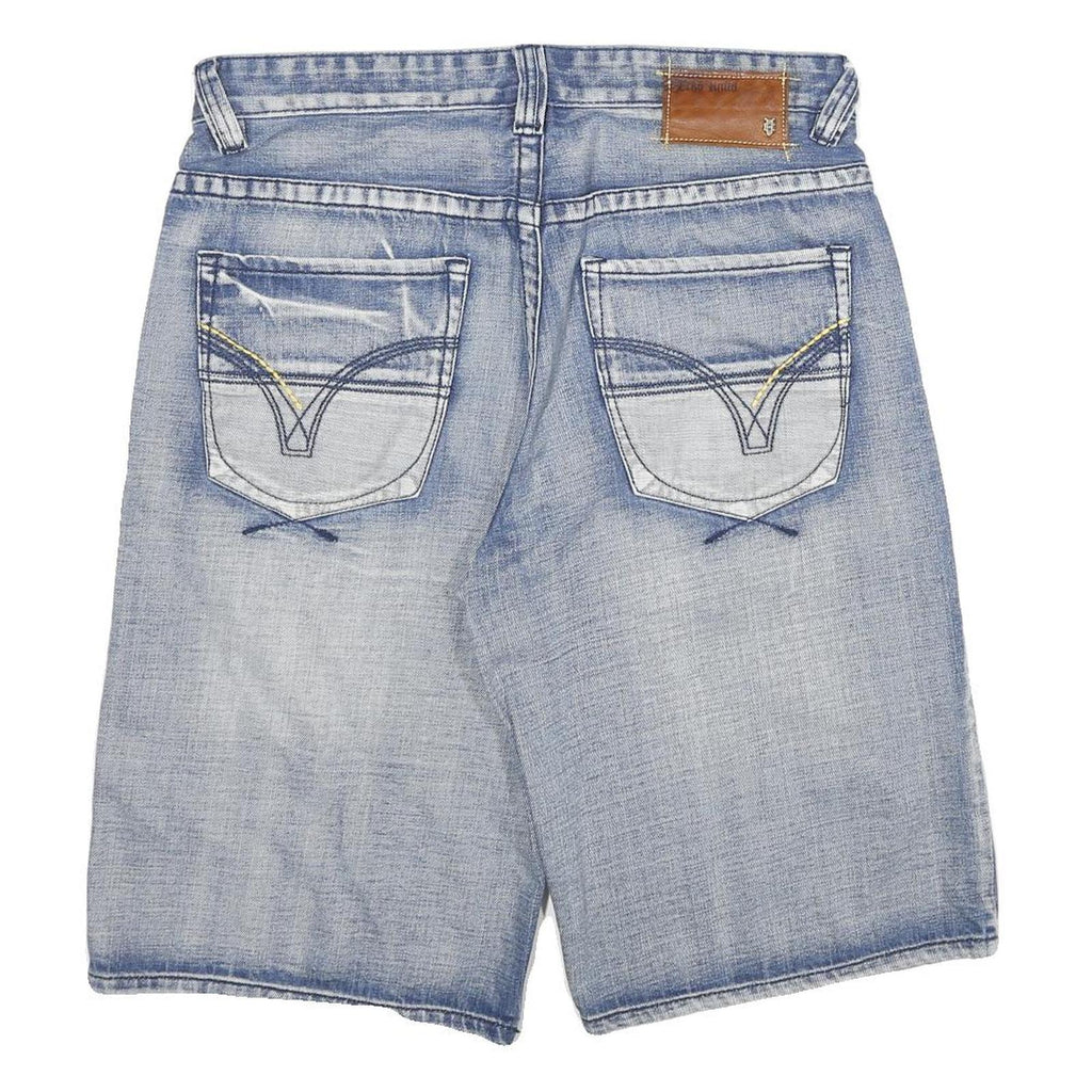 ECKO UNLTD Mens Denim Light Blue Regular Fit Casual Shorts XL W34 Cotton Blend