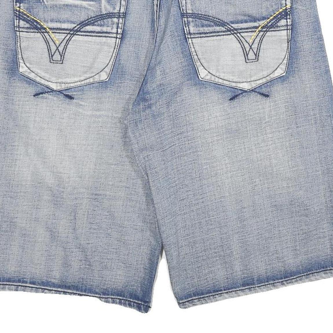 ECKO UNLTD Mens Denim Light Blue Regular Fit Casual Shorts XL W34 Cotton Blend