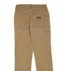 DICKIES Mens Cotton Blend Beige Regular Straight Trousers W28 L30 Workwear Zip