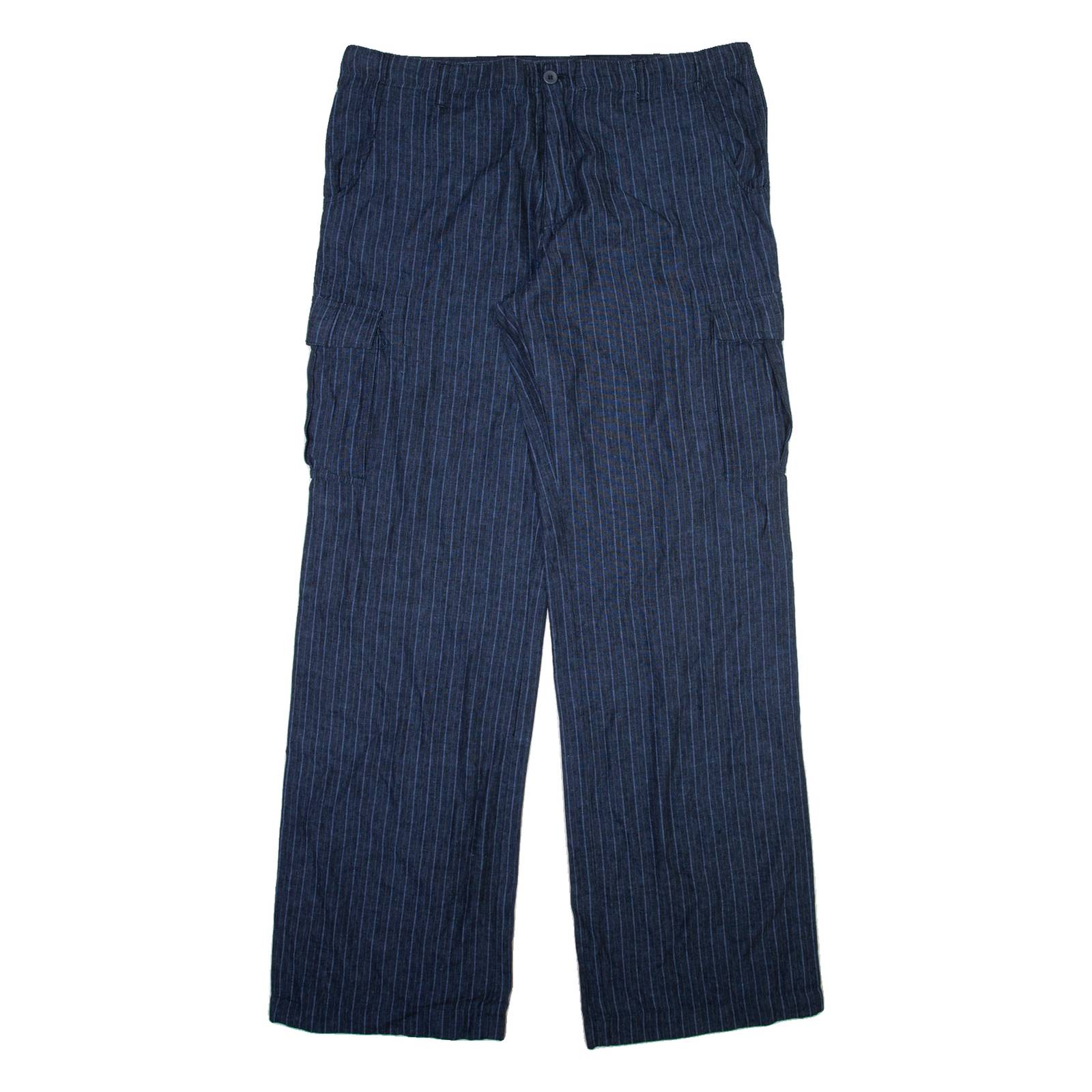 Mens Trousers Blue Relaxed Straight W39 L35