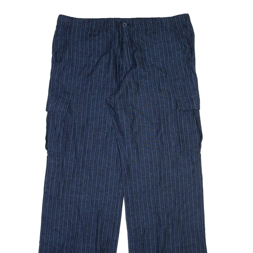 Mens Trousers Blue Relaxed Straight W39 L35