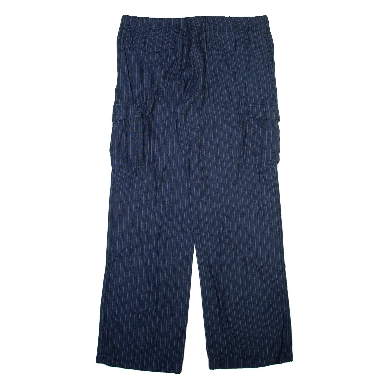 Mens Trousers Blue Relaxed Straight W39 L35