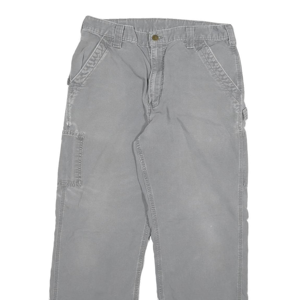 CARHARTT Mens Cotton Blend Grey Relaxed Straight Trousers W32 L29 Workwear