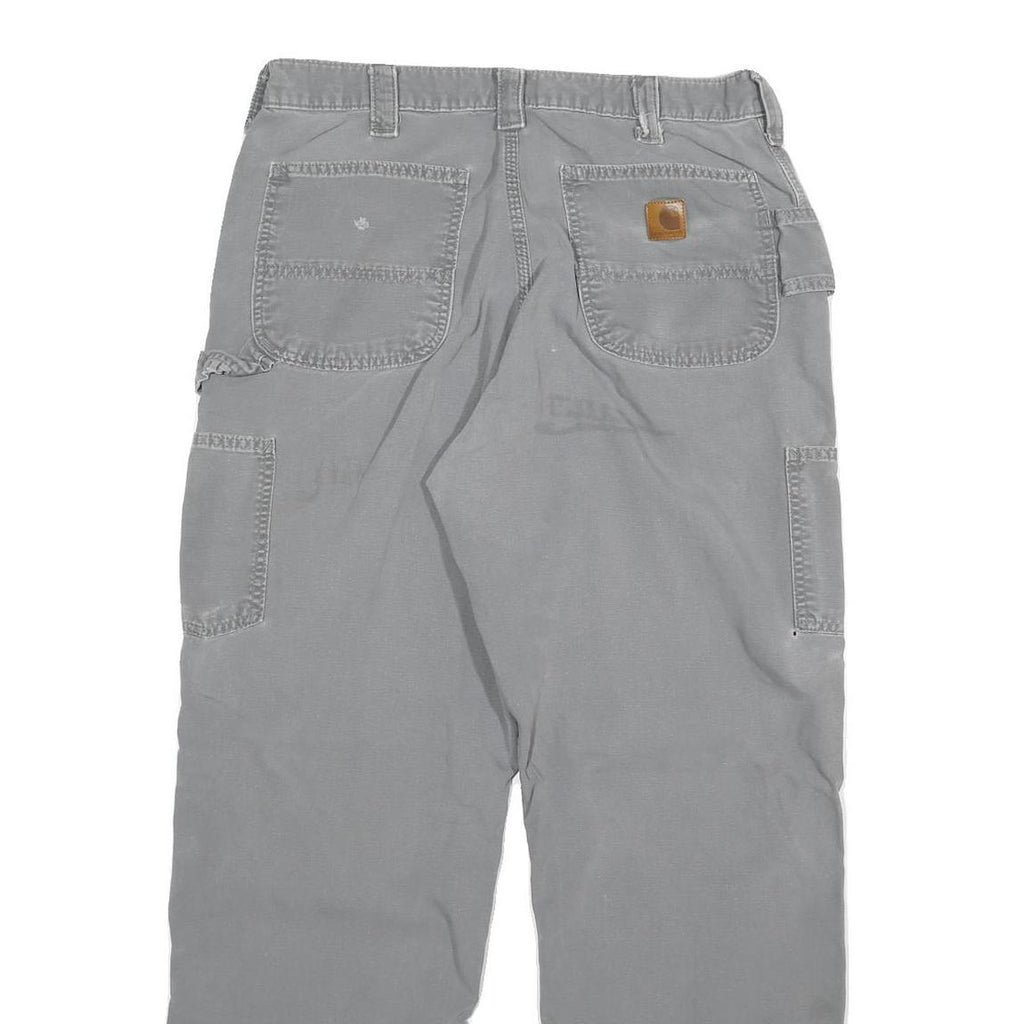 CARHARTT Mens Cotton Blend Grey Relaxed Straight Trousers W32 L29 Workwear