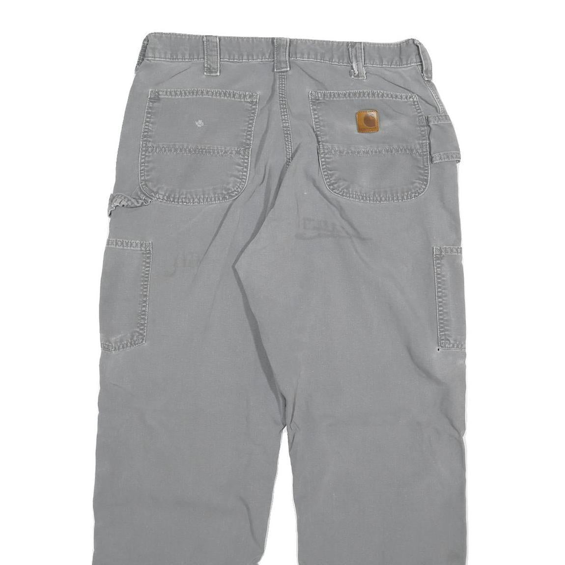 CARHARTT Mens Cotton Blend Grey Relaxed Straight Trousers W32 L29 Workwear