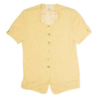 APART FASHION Womens Blazer Jacket Yellow Wool 90s UK 18