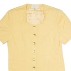 APART FASHION Womens Blazer Jacket Yellow Wool 90s UK 18