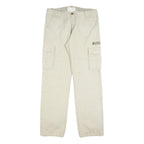 ALPHA INDUSTRIES Mens Regular Beige Cotton Blend Cargo Trousers W34 L34 Pocket