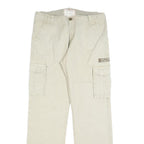 ALPHA INDUSTRIES Mens Regular Beige Cotton Blend Cargo Trousers W34 L34 Pocket