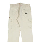 ALPHA INDUSTRIES Mens Regular Beige Cotton Blend Cargo Trousers W34 L34 Pocket