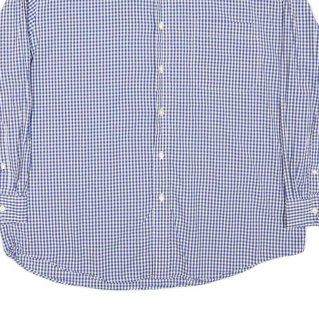 NAUTICA Mens Blue Check Shirt XL Cotton Blend Classic Fit Casual Button Down