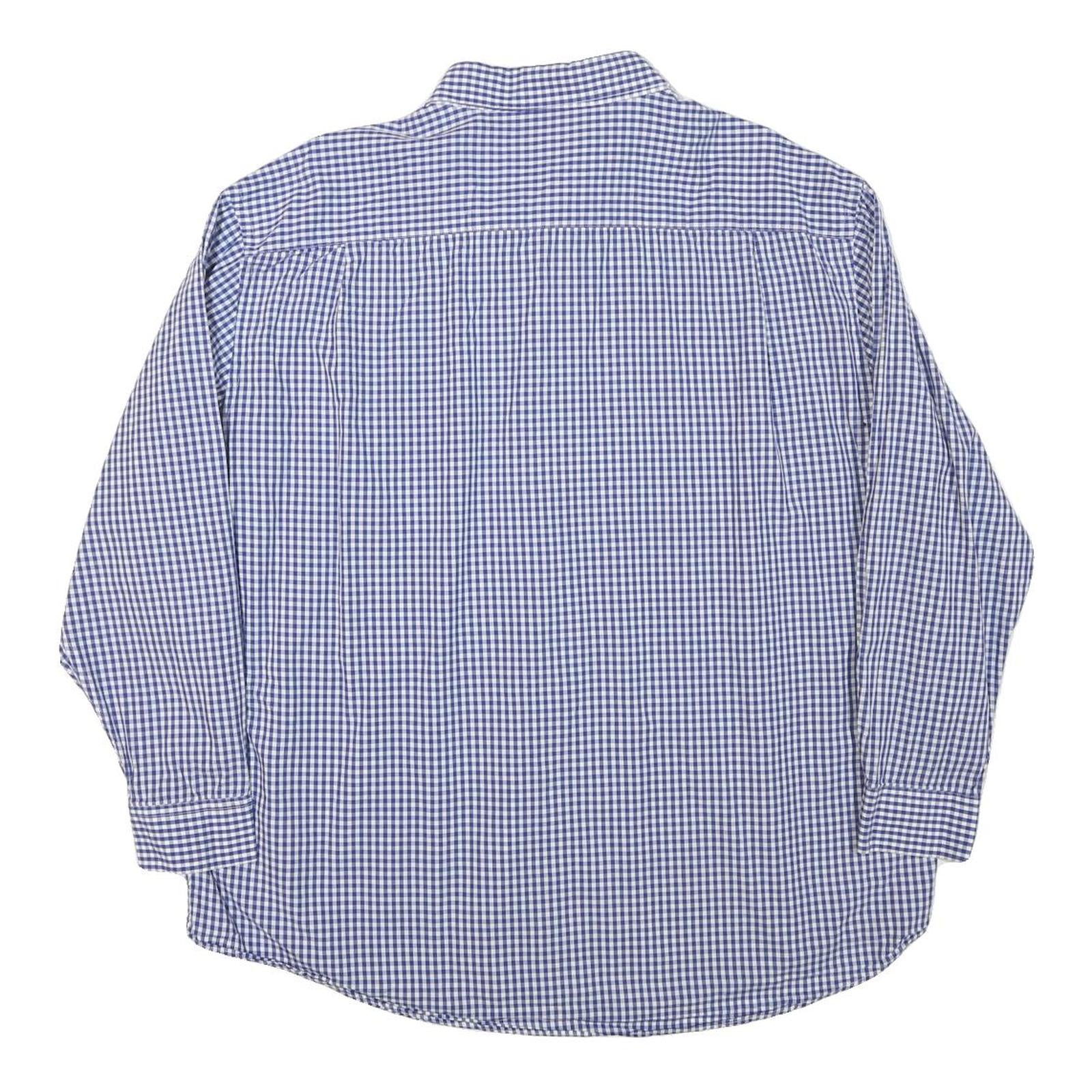 NAUTICA Mens Blue Check Shirt XL Cotton Blend Classic Fit Casual Button Down
