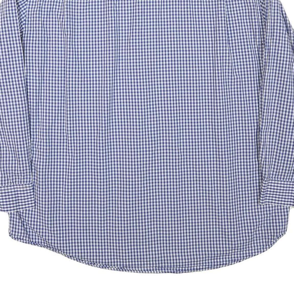 NAUTICA Mens Blue Check Shirt XL Cotton Blend Classic Fit Casual Button Down