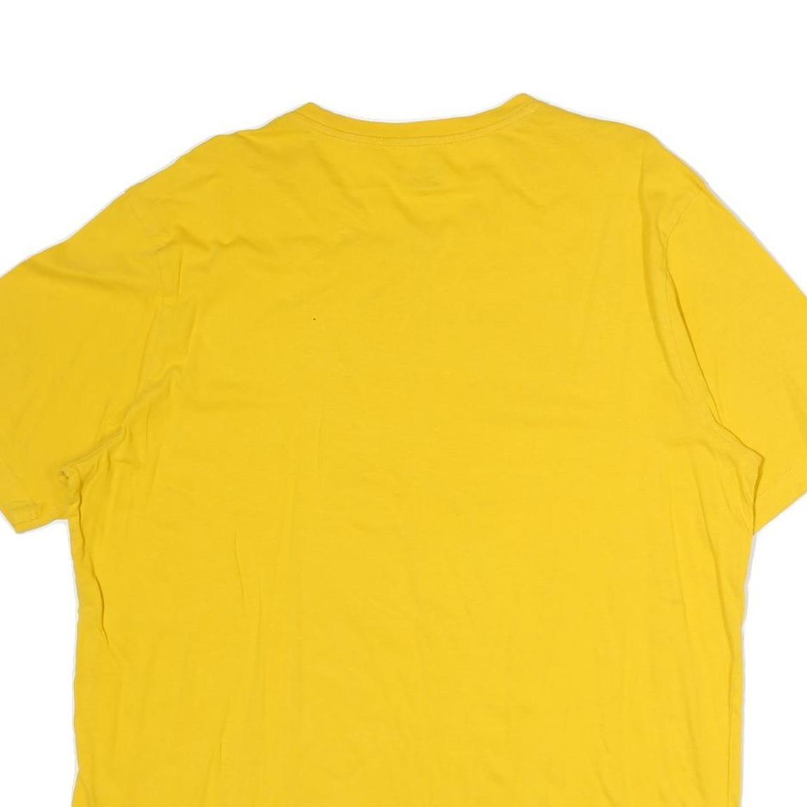 REEBOK Mens Yellow XL T-Shirt Short Sleeve Crew Neck Cotton Casual