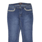 ANGELS Womens Jeans Blue Regular Straight Denim Medium W34 L26 Embellished