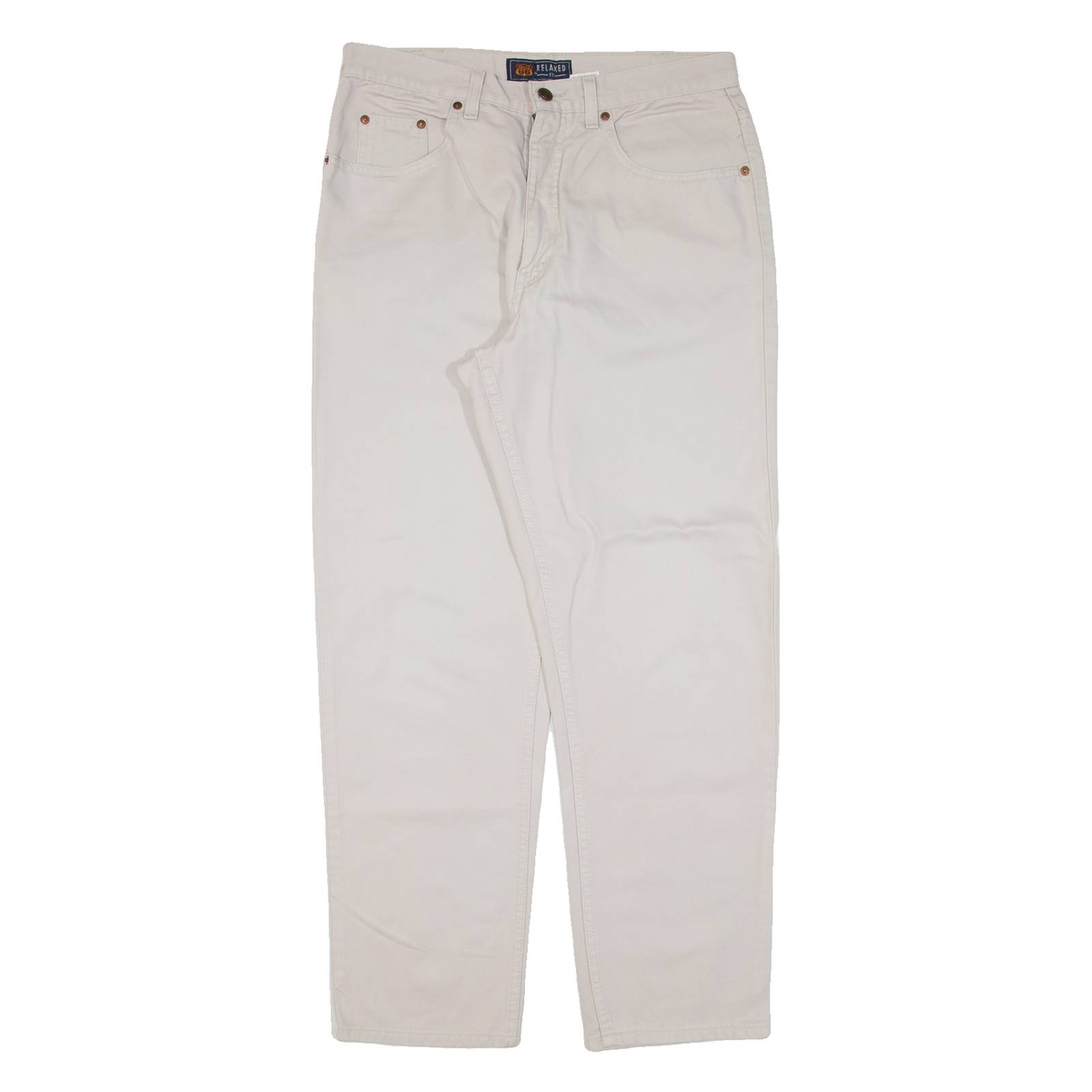 ROUTE 66 Mens Trousers Beige Relaxed Straight W32 L30