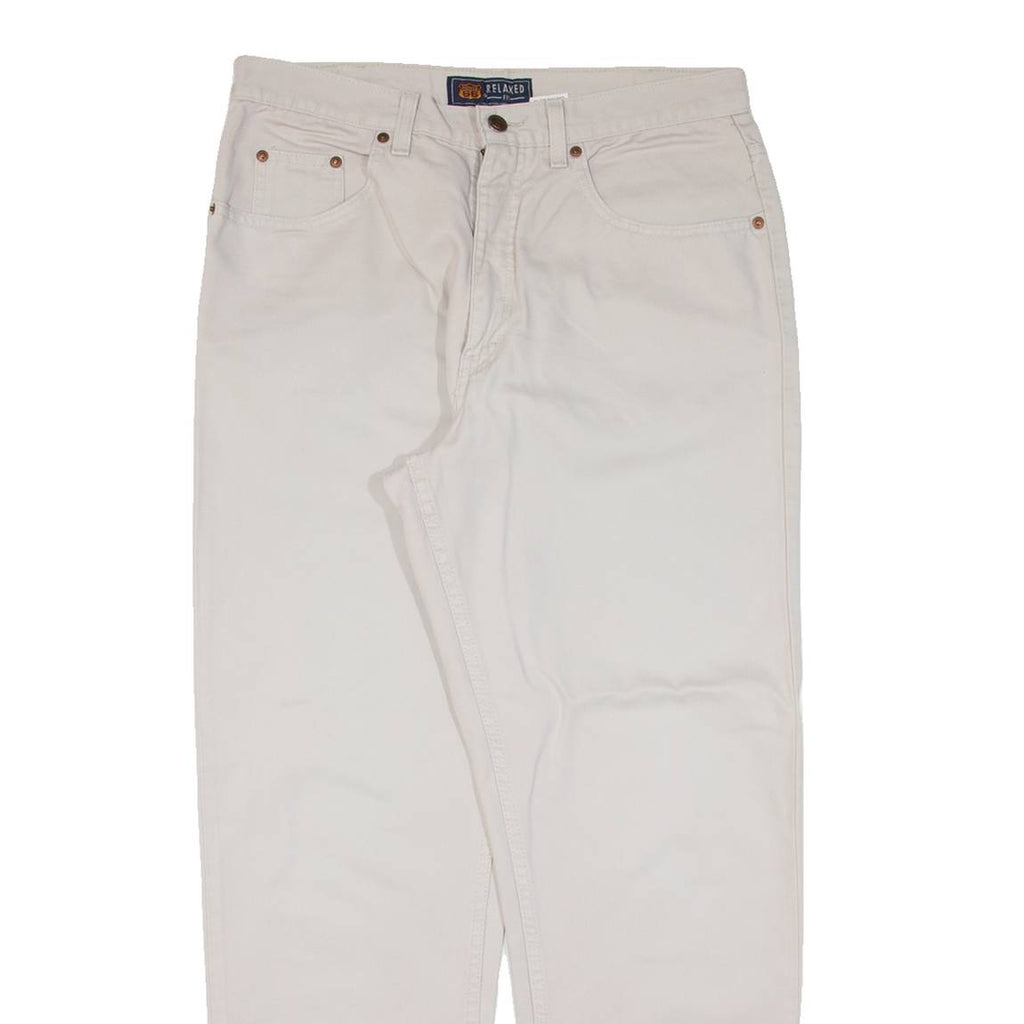 ROUTE 66 Mens Trousers Beige Relaxed Straight W32 L30