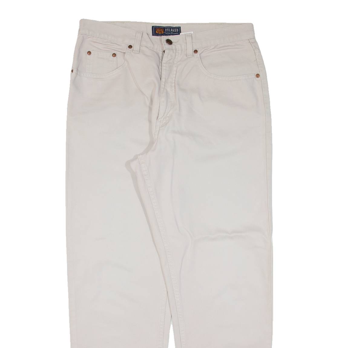 ROUTE 66 Mens Trousers Beige Relaxed Straight W32 L30