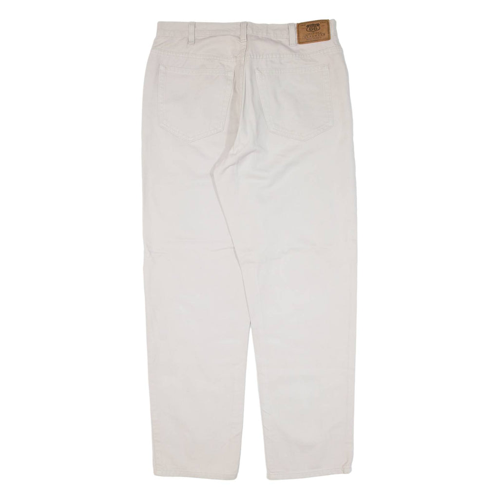ROUTE 66 Mens Trousers Beige Relaxed Straight W32 L30