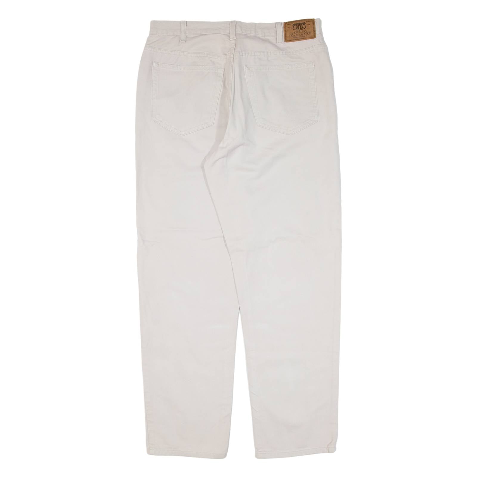 ROUTE 66 Mens Trousers Beige Relaxed Straight W32 L30