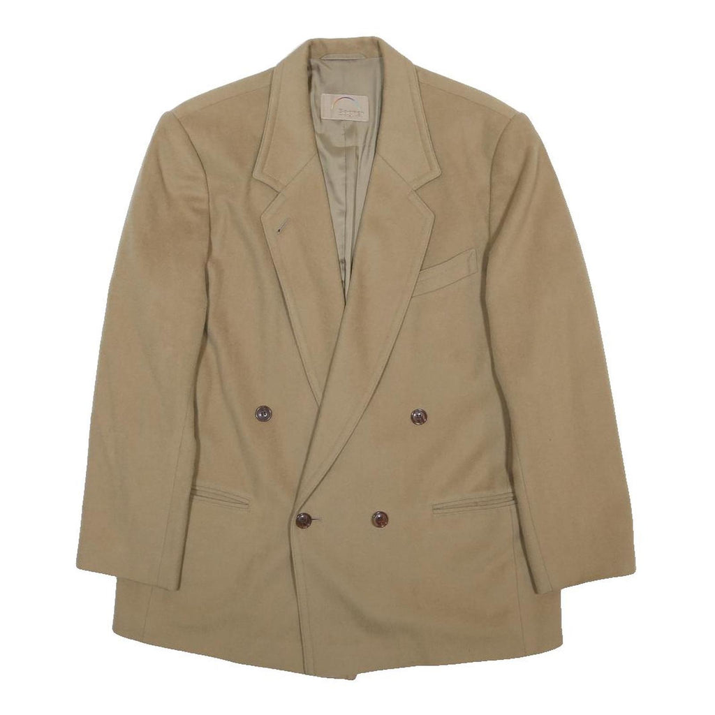 BOGNER Womens Beige Woven Button Jacket L Classic Tailored Blazer Button Closure