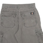 DICKIES Mens Cargo Grey Cotton Shorts M W32 Pockets Casual Workwear