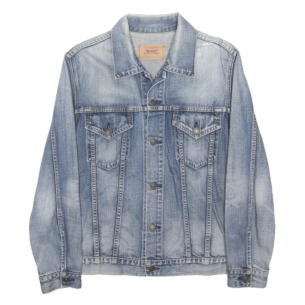 LEVI'S Mens Blue Denim Jacket L Cotton Classic Fit Button Closure