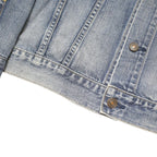 LEVI'S Mens Blue Denim Jacket L Cotton Classic Fit Button Closure