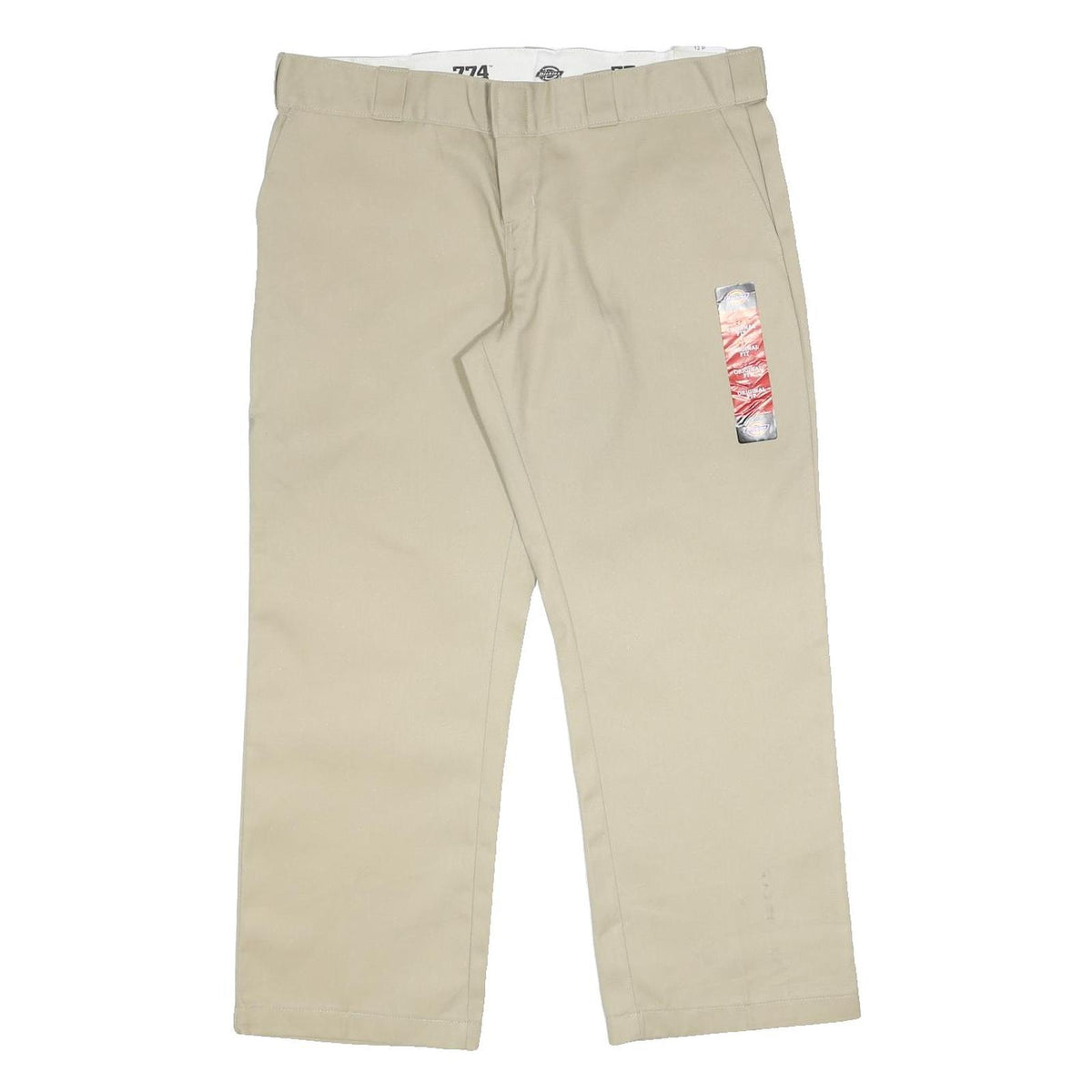 DICKIES Womens Beige Regular Fit Straight Trousers Cotton Blend W36 L28 Workwear