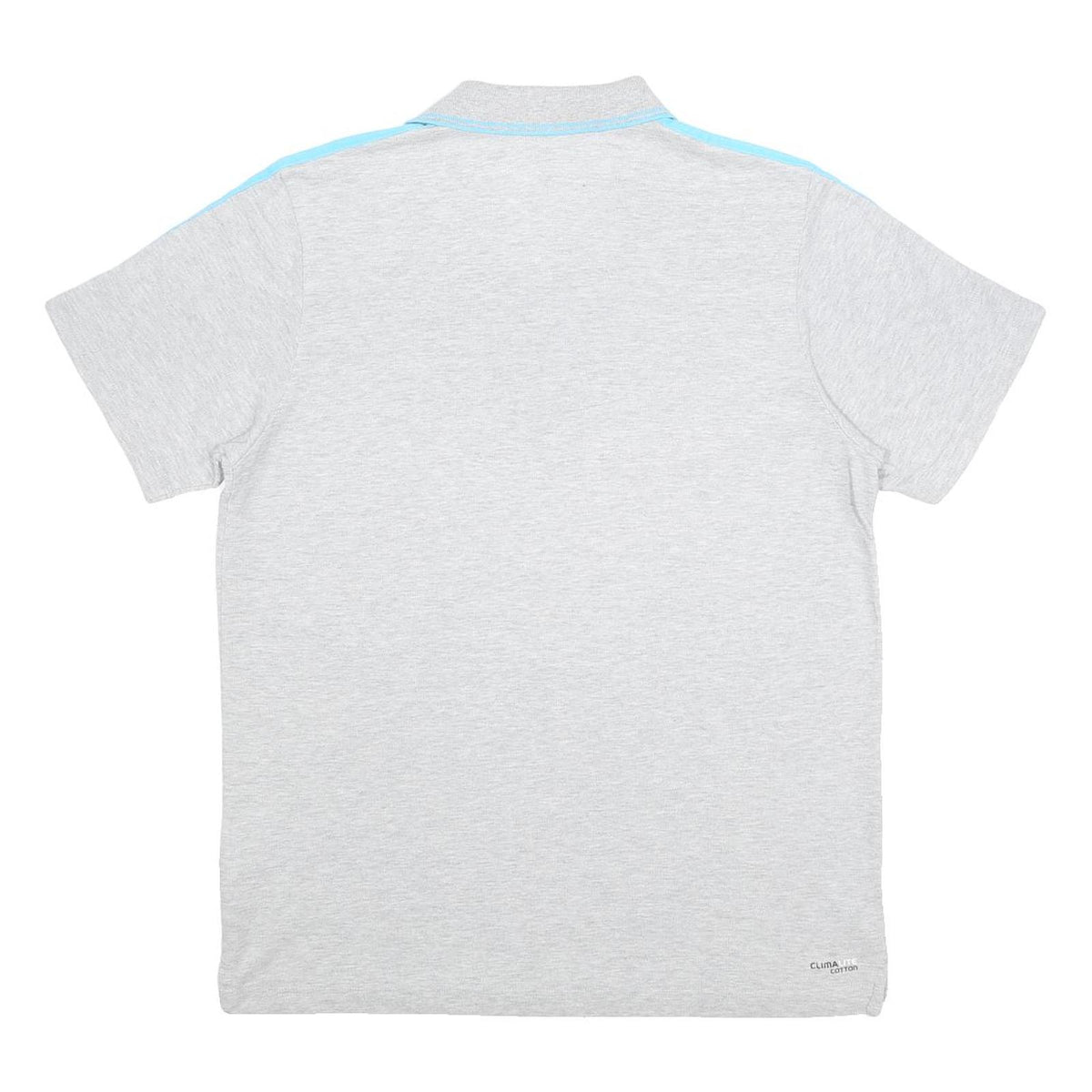 ADIDAS Mens Grey & Blue Striped Short Sleeve Polo Shirt L ClimaLite