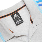 ADIDAS Mens Grey & Blue Striped Short Sleeve Polo Shirt L ClimaLite