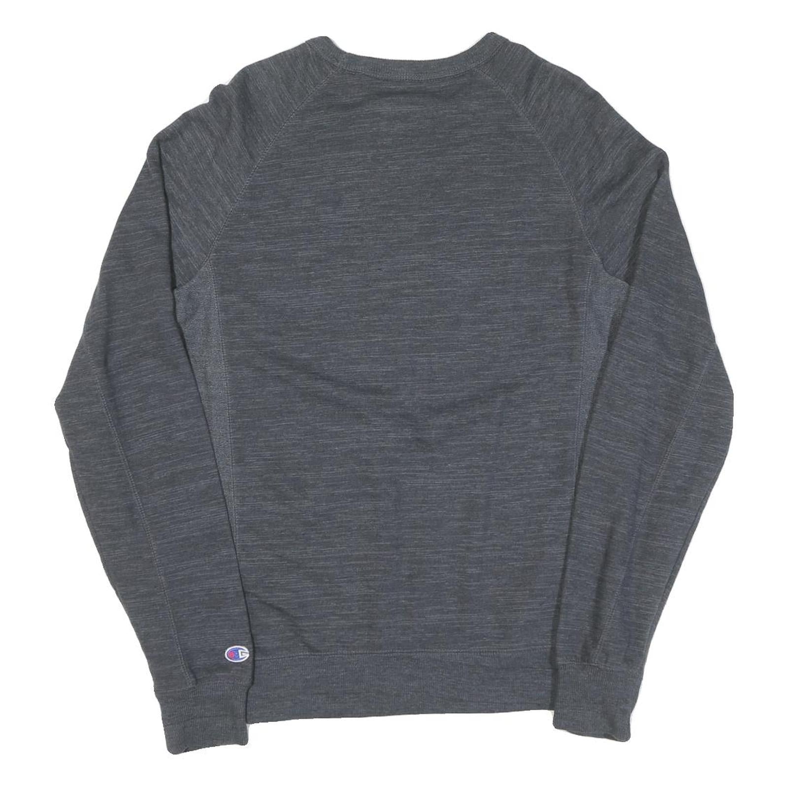 CHAMPION Mens Grey Crew Neck Sweatshirt S Cotton Casual Pullover