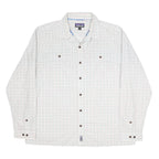 PATAGONIA Mens White & Red Checked Shirt XL Cotton Blend Casual Long Sleeve