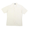 HALEMAN Mens Cream Shirt Cotton Blend M Button Front Casual Style