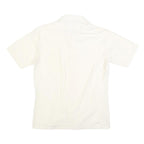 HALEMAN Mens Cream Shirt Cotton Blend M Button Front Casual Style