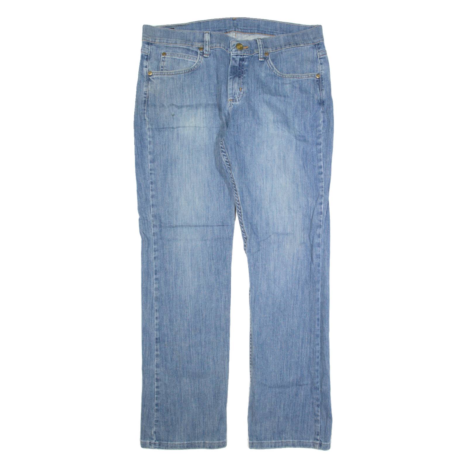LEE Mens Jeans Blue Regular Straight Stone Wash W34 L33