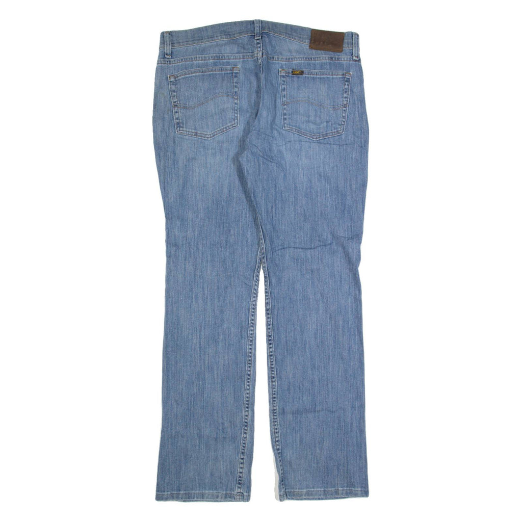LEE Mens Jeans Blue Regular Straight Stone Wash W34 L33