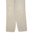 CARHARTT Mens Regular Beige Cotton Blend Zip Trousers W38 L36 Workwear Durable